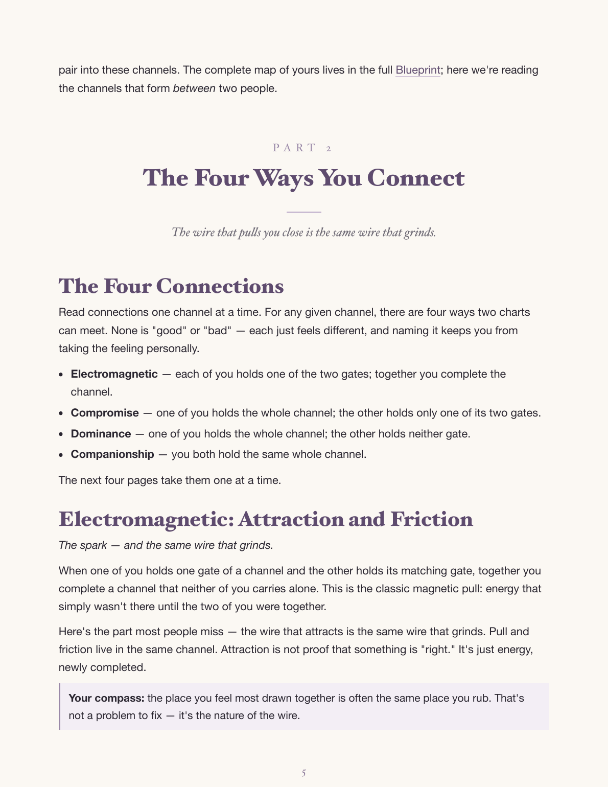 The four connection types