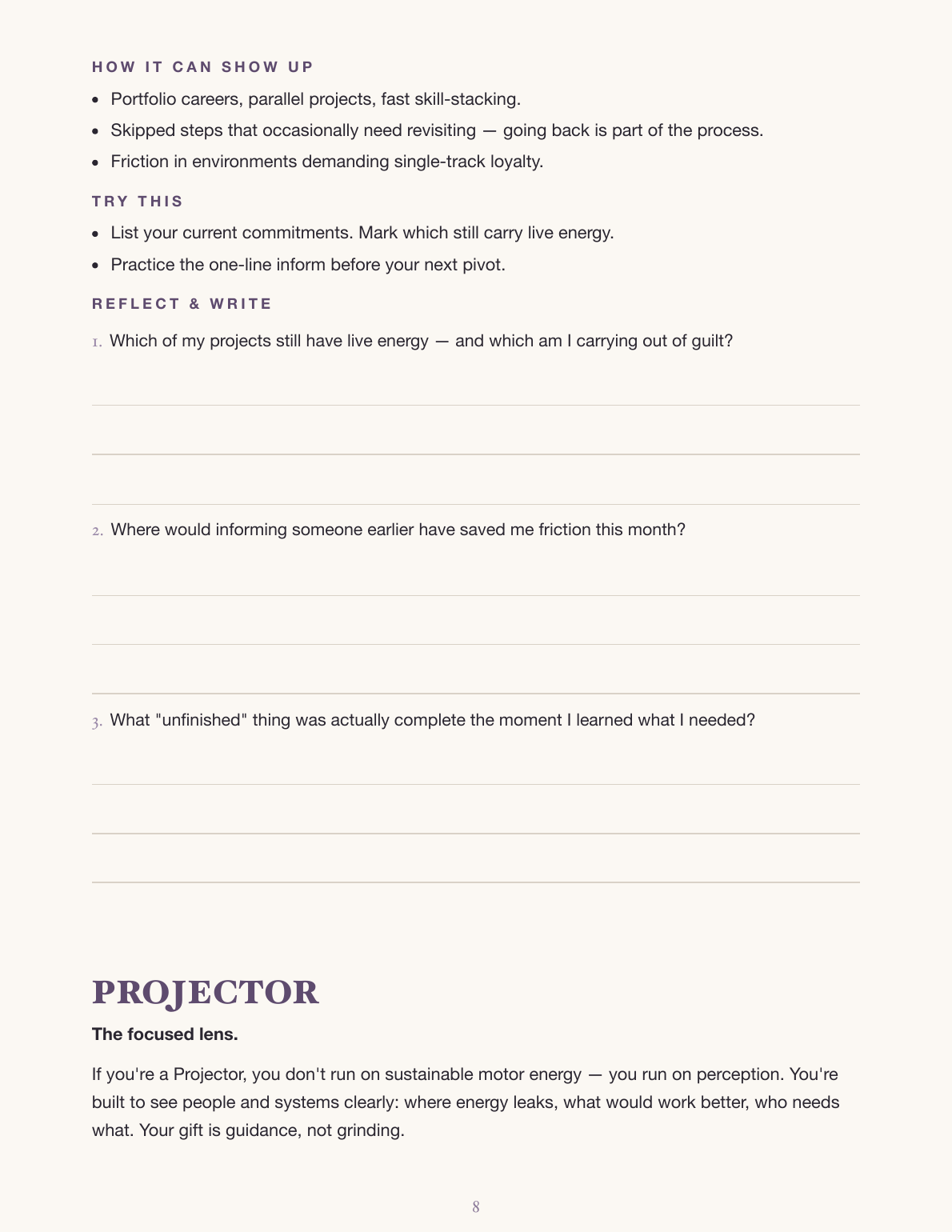 Energy type section